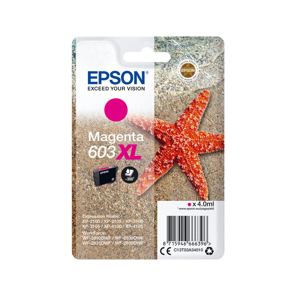 Epson 603XL high capacity magenta ink cartridge (original Epson) C13T03A34010 C13T03A34020 020680 - 1