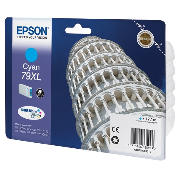 Epson 79XL (T7902) high capacity cyan ink cartridge (original) C13T79024010 026654 - 1