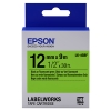 Epson LK 4GBF black on fluorescent green tape, 12mm (original)