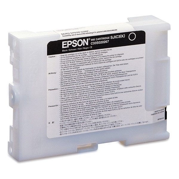 Epson S020267 SJIC3 (K) black ink cartridge (original) C33S020267 026972 - 1