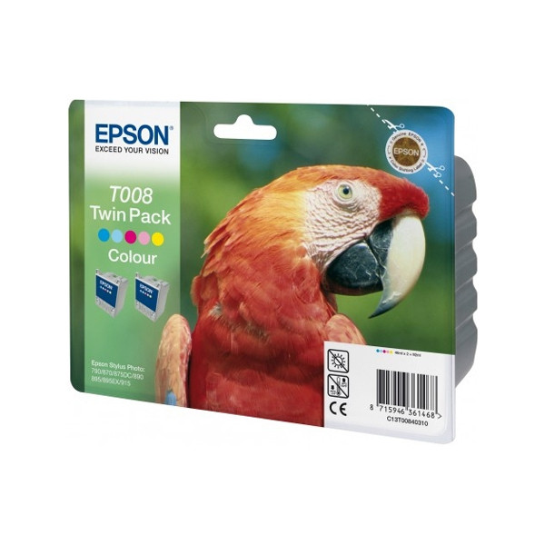 Epson T008 colour ink cartridge 2-pack (original Epson) C13T00840310 652012 - 1