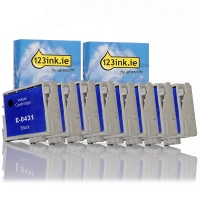 Epson T0431 high capacity black ink cartridge 8-pack (123ink version)  022374