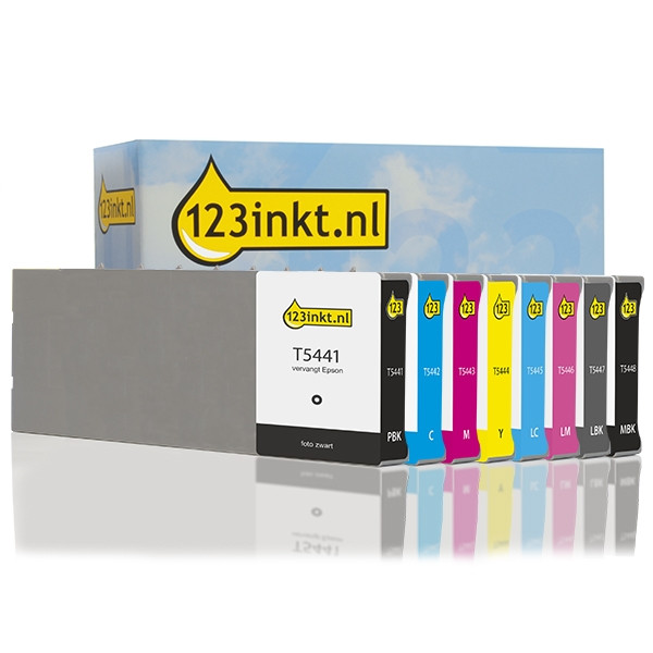 Epson T544 BK/C/M/Y/LC/LM/LBK/MBK ink cartridge (8-pack) (123ink version)  127023 - 1