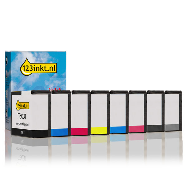 Epson T603 PBK/C/M/Y/LC/LM/LBK/LLBK high capacity ink cartridge 8-pack (123ink version)  127026 - 1