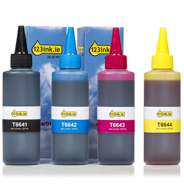 Epson T6641/2/3/4 ink tank 4-pack (123ink version) C13T664640C 127046 - 1