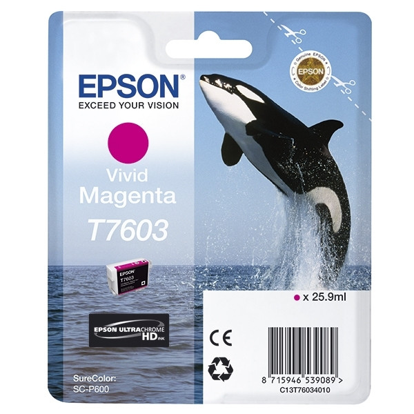 Epson T7603 vivid magenta ink cartridge (original Epson) C13T76034010 026726 - 1