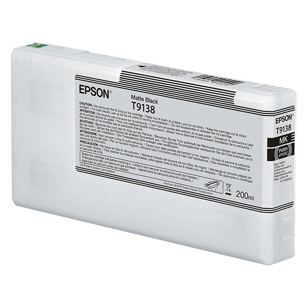 Epson T9138 matte black ink cartridge (original Epson) C13T913800 027000 - 1