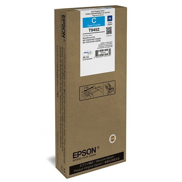 Epson T9452 high capacity cyan ink cartridge (original Epson) C13T945240 025962 - 1