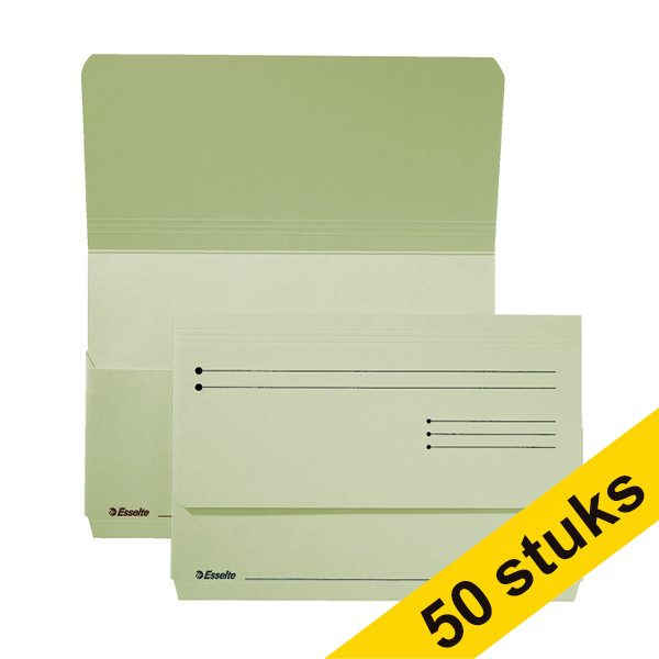 Esselte Pocket-File green cardboard file folder (50-pack)  203153 - 1