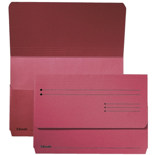 Esselte Pocket-File red cardboard file folder (25-pack) 15842 203692 - 1