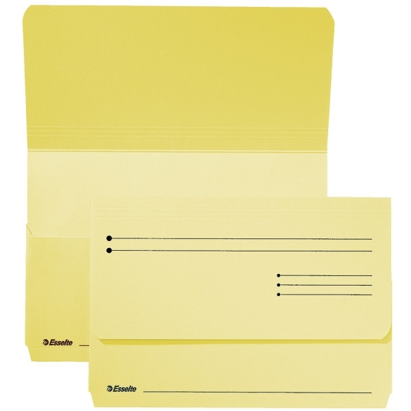 Esselte Pocket-File yellow cardboard file folder (25-pack) 15841 203690 - 1