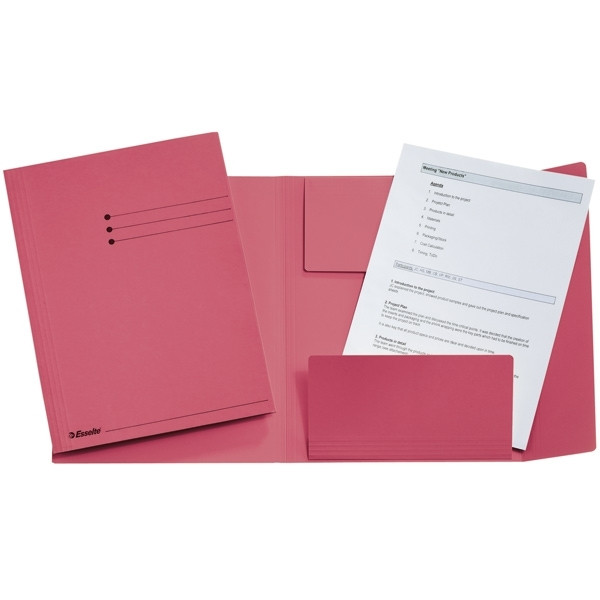 Esselte pink A4 3-flap folder with line printing (50-pack) 1033321 203566 - 1