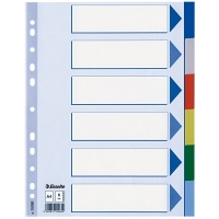 Esselte white/coloured A4 plastic tabs with 6 tabs (11 holes) 15260 203800