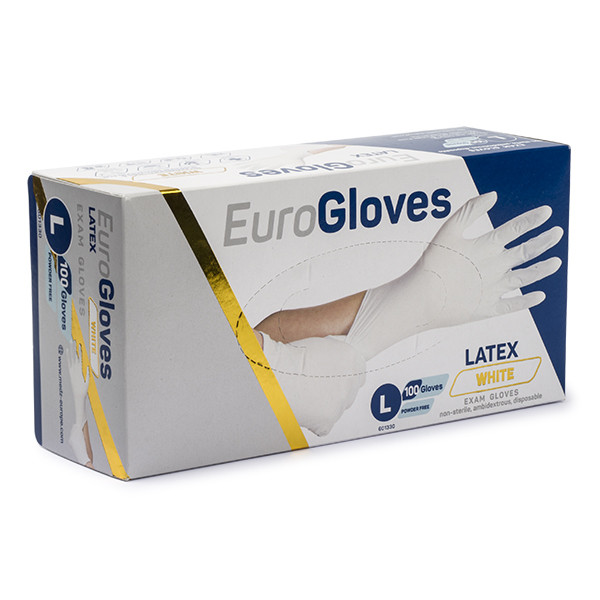 Eurogloves Latex white powder-free gloves, size L (100-pack)  SME00046 - 1