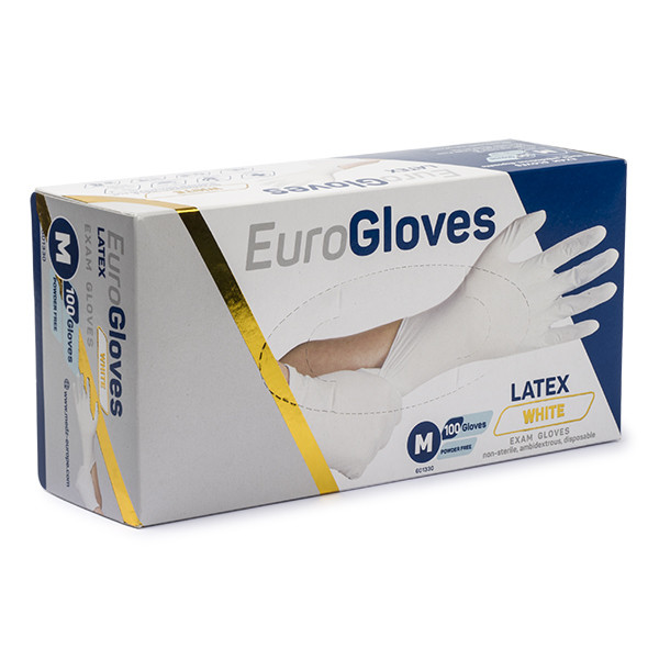 Eurogloves Latex white powder-free gloves, size M (100-pack)  SME00041 - 1