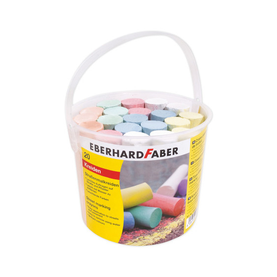 Faber-Castell Eberhard Faber coloured round sidewalk chalk (20-pack) EF-526512 220176 - 1