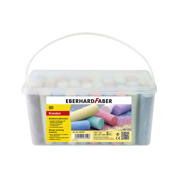 Faber-Castell Eberhard Faber coloured round sidewalk chalk (50-pack) EF-526550 220177 - 1