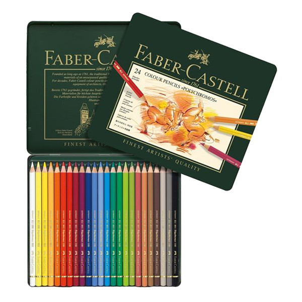 Faber-Castell Polychromos coloured pencils in a tin case (24-pack) FC-110024 220192 - 1