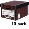 Fellowes Bankers Box woodgrain large premium storage box (10-pack)