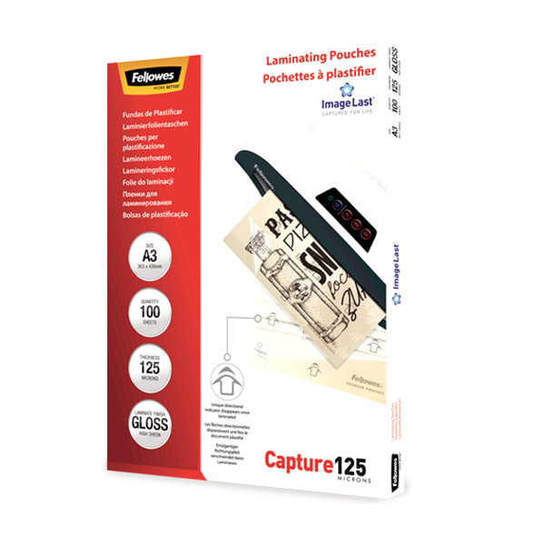 Fellowes ImageLast A3 glossy laminating pouch, 2x125 micron (100-pack) 5307506 213386 - 1