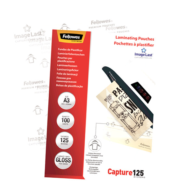 Fellowes ImageLast A3 glossy laminating pouch, 2x125 micron (100-pack) 5307506 213386 - 5