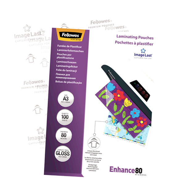 Fellowes ImageLast A3 glossy laminating pouch, 2x80 micron (100-pack) 5306207 213382 - 6