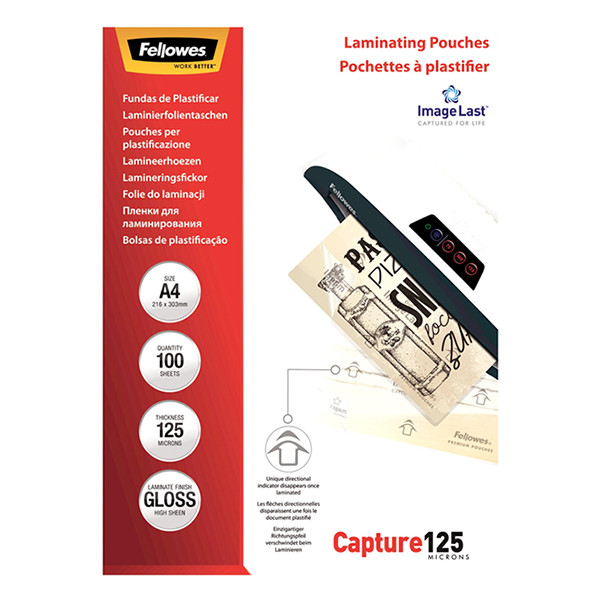 Fellowes ImageLast A4 glossy laminating pouch, 2x125 micron (100-pack) 5307407 213385 - 2