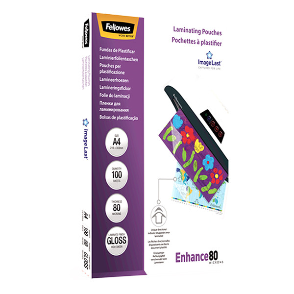 Fellowes ImageLast A4 glossy laminating pouch, 2x80 micron (100-pack) 5306114 213381 - 3