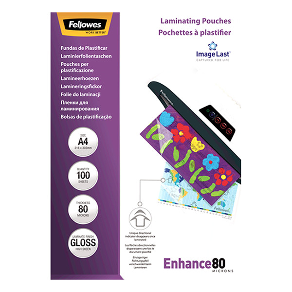 Fellowes ImageLast A4 glossy laminating pouch, 2x80 micron (100-pack) 5306114 213381 - 4