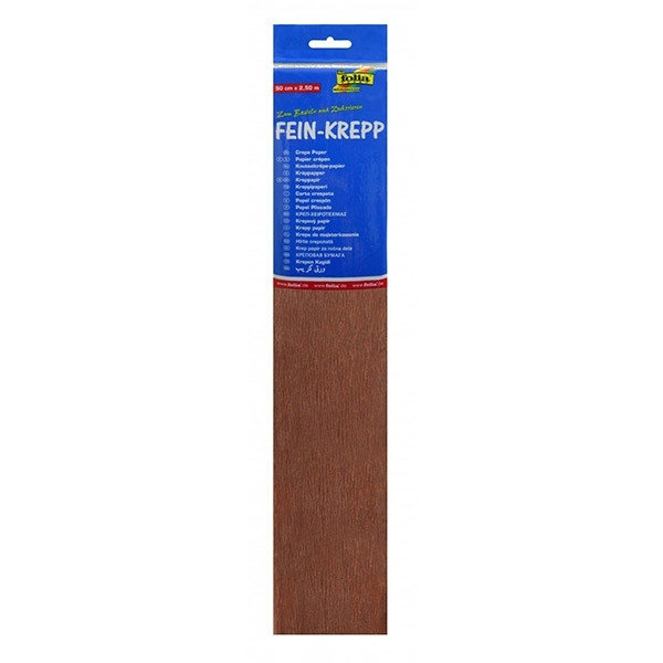 Folia brown crepe paper, 250cm x 50cm Folia 123ink.ie