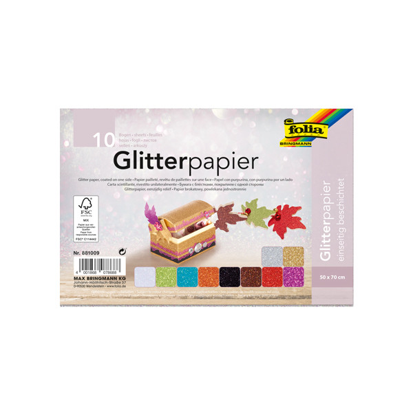 Folia glitter paper, 50cm x 70cm (10 sheets) 881009 222129 - 1