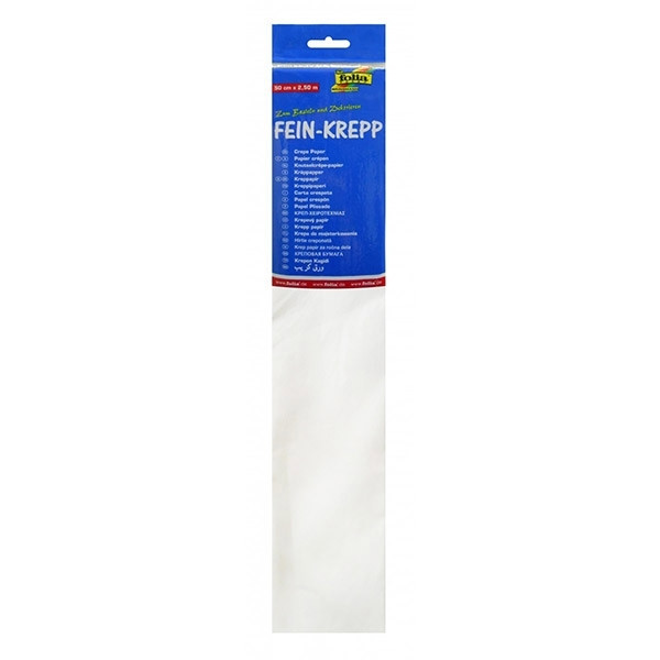 Folia white crepe paper, 250cm x 50cm 822100 222060 - 1