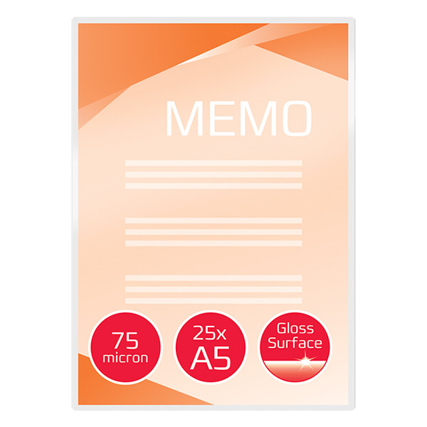 A5 laminating pouch 75 micron | glossy | GBC 25-pack 207593 A5 laminating pouch 75 micron | glossy | GBC 25-pack 207593 - 2