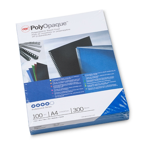 GBC PolyOpaque blue binding cover, 300 microns (100-pack) IB386800 207464 - 1