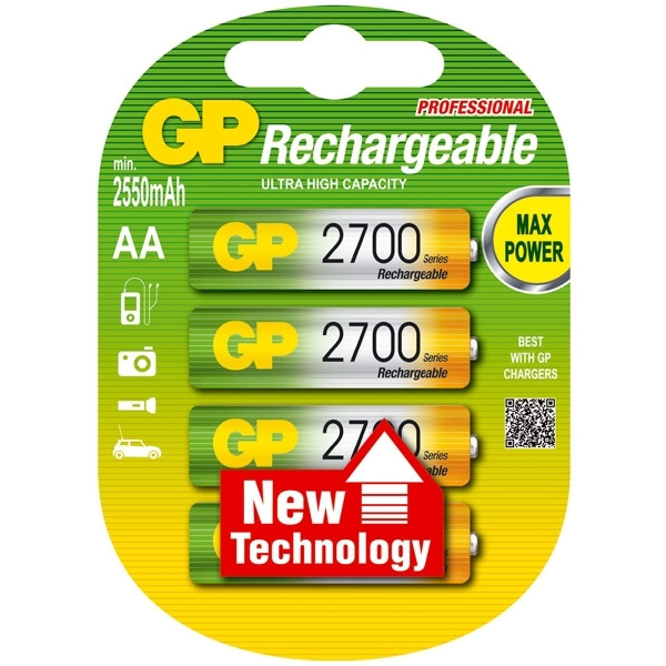 GP 2600 rechargeable AA LR6 battery (4-pack) GP270AAHC 215068 - 1