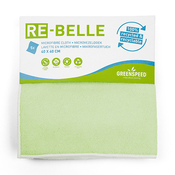 Greenspeed Re-belle green microfibre cloth, 40cm x 40cm (5-pack) 3303016 SGR00051 - 1