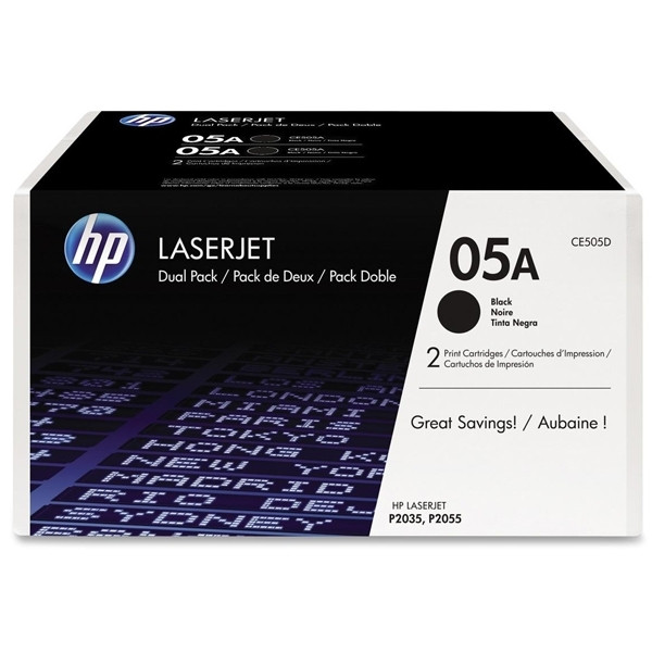 HP 05A (CE505D) black toner 2-pack (original HP) CE505D 054770 - 1