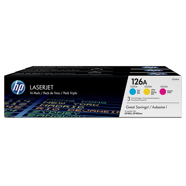 HP 126A (CF341A) C/M/Y toner 3-pack (original HP) CF341A 054094 - 1