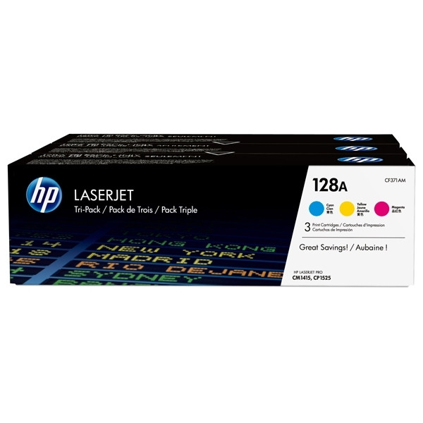 HP 128A (CF371AM) C/M/Y toner 3-pack (original HP) CF371AM 054760 - 1