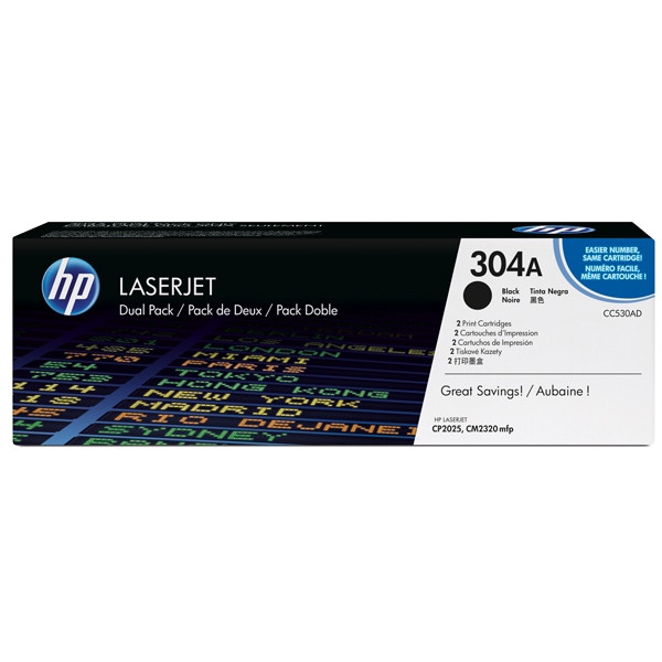 HP 304A (CC530AD) black toner 2-pack (original HP) CC530AD 039860 - 1