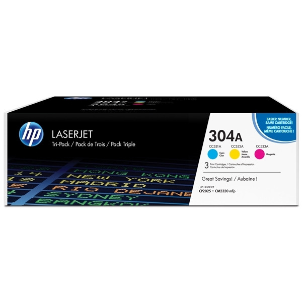 HP 304A (CF372AM) C/M/Y toner 3-pack (original HP) CF372AM 054762 - 1