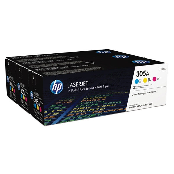 HP 305A (CF370AM) C/M/Y toner 3-pack (original HP) CF370AM 054766 - 1