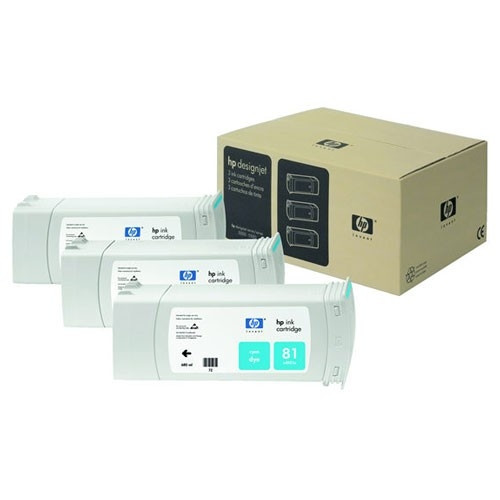 HP 81 (C5067A) cyan 3-pack (original HP) C5067A 031455 - 1