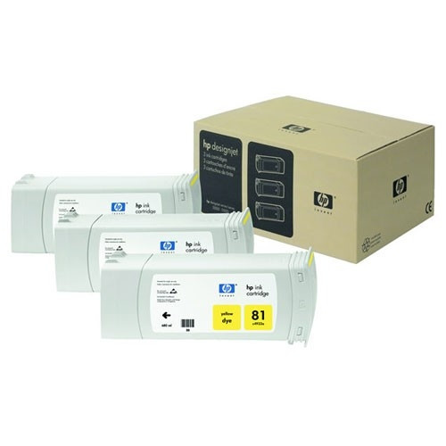 HP 81 (C5069A) yellow 3-pack (original HP) C5069A 031475 - 1