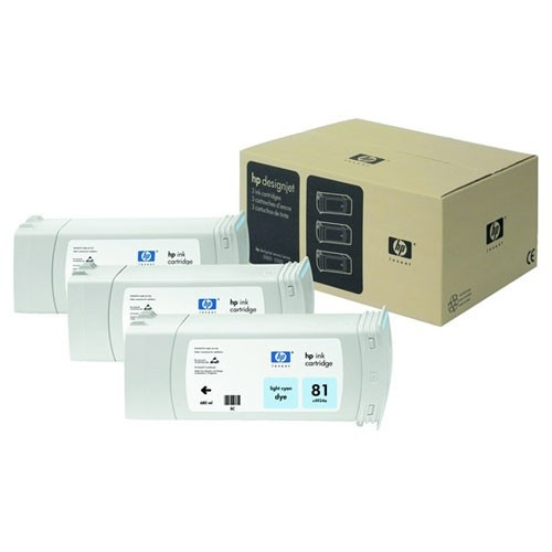 HP 81 (C5070A) light cyan 3-pack (original HP) C5070A 031485 - 1