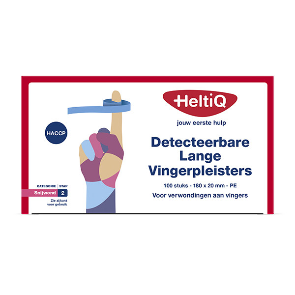 HeltiQ detectable finger plasters, 18cm x 2cm (100-pack)  SHE00107 - 1