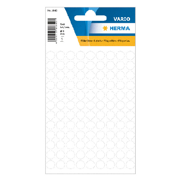 Herma 1840 white marking dots, Ø 8mm (540 labels) 1840 230418 - 1