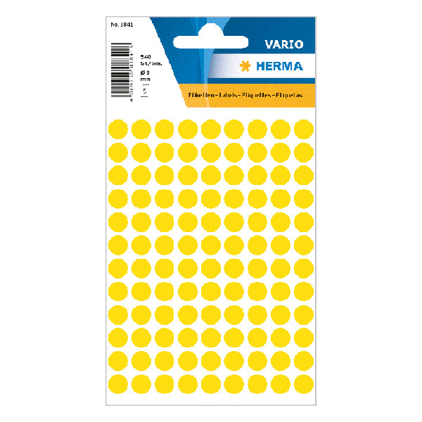 Herma 1841 yellow marking points, Ø 8mm (540 labels) 1841 230419 - 1