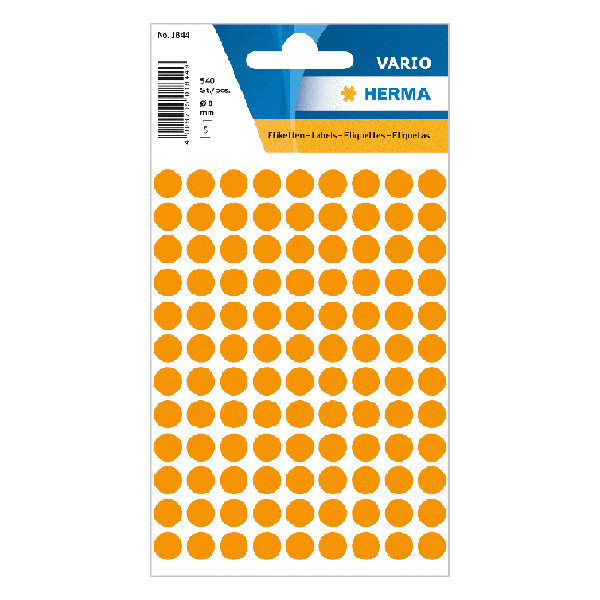 Herma 1844 fluorescent orange marking dots, Ø 8mm (540 labels) 1844 230421 - 1