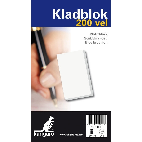 Kangaro blank notepad 115mm x 198mm, 200 sheets K-55000 205340 - 1